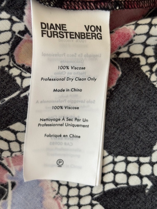 Diane von Furstenberg Odette Floral Tori Midi Wrap Dress Large Designer Spring - Picture 9 of 9